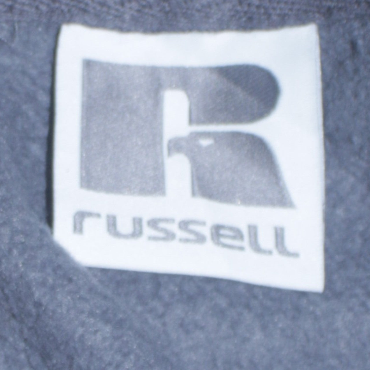 Russell Men’s Grey Pullover Hoodie L Embroidered Logo Fleece