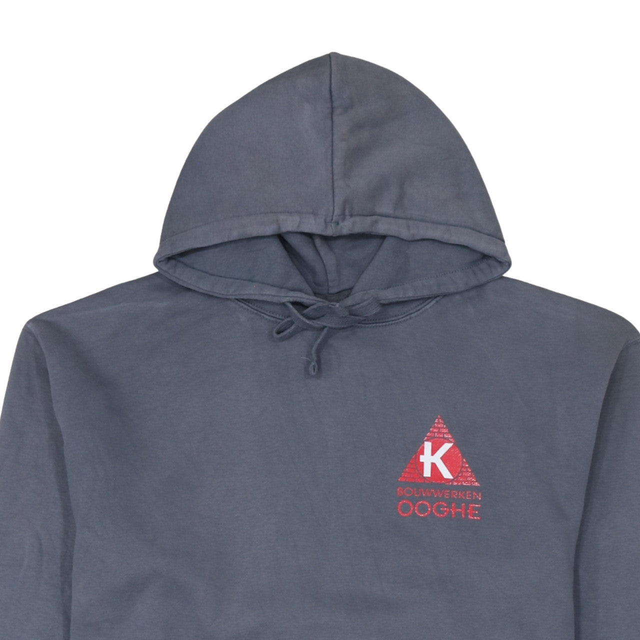 Russell Men’s Grey Pullover Hoodie L Embroidered Logo Fleece