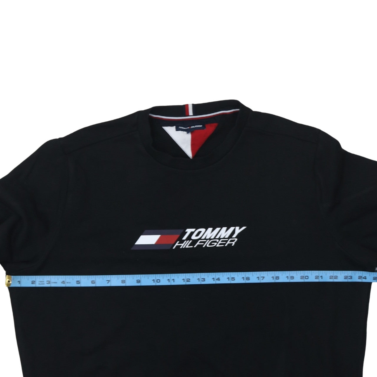 Tommy Hilfiger Men's Black 2XL Crew Neck Logo Sweatshirt