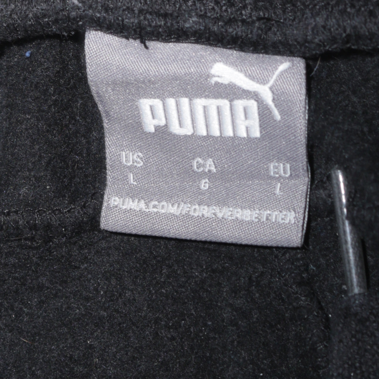 Puma Women Black L Sweatpants Elastic Waist Fleece Joggers