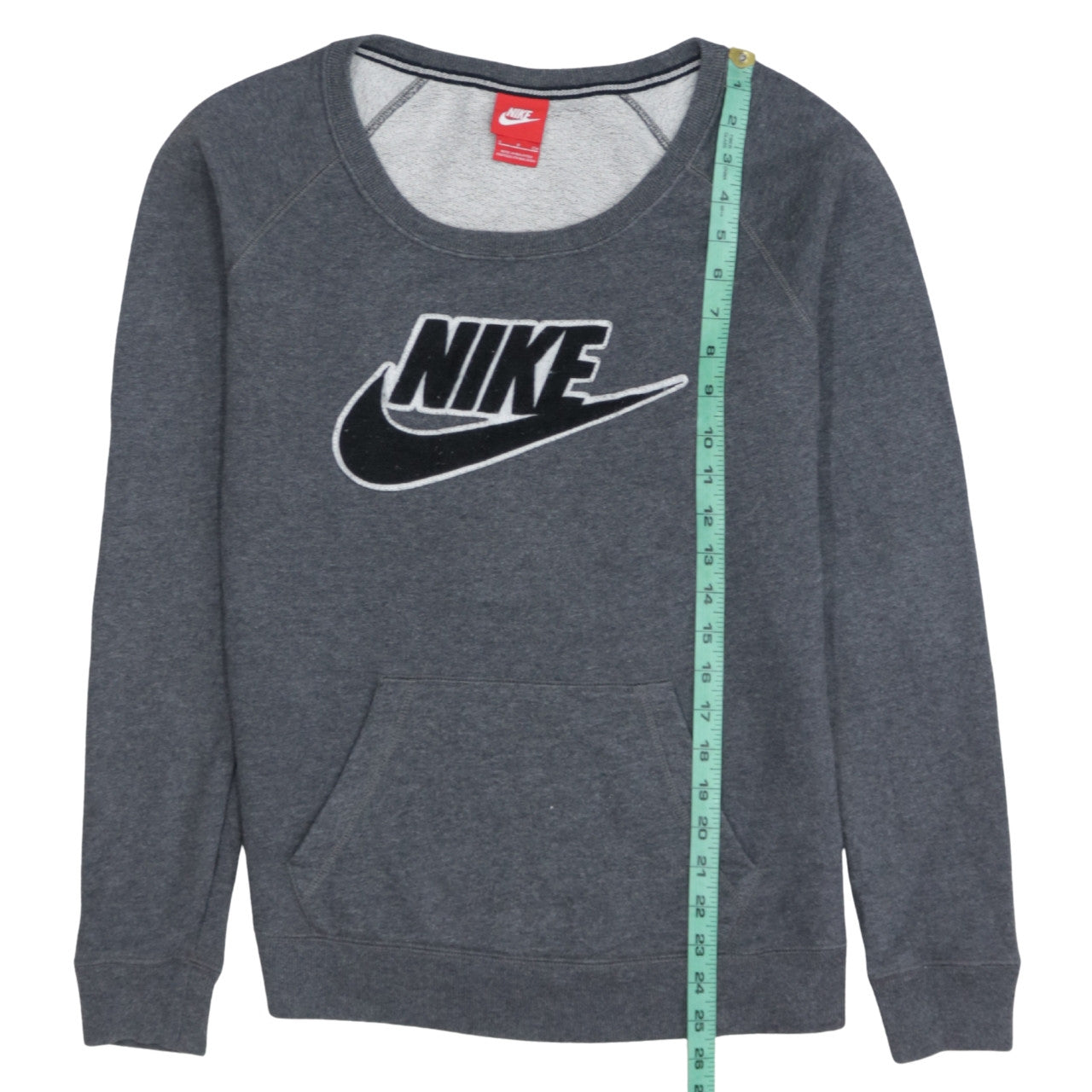 Nike Mens Grey Small Pullover Sweatshirt Logo Crew Neck