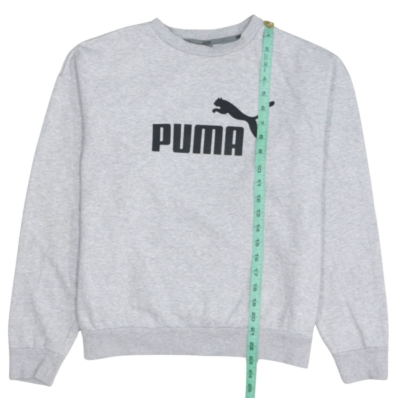 Puma Women's Grey Logo Crew Neck Pullover Sweatshirt Size L