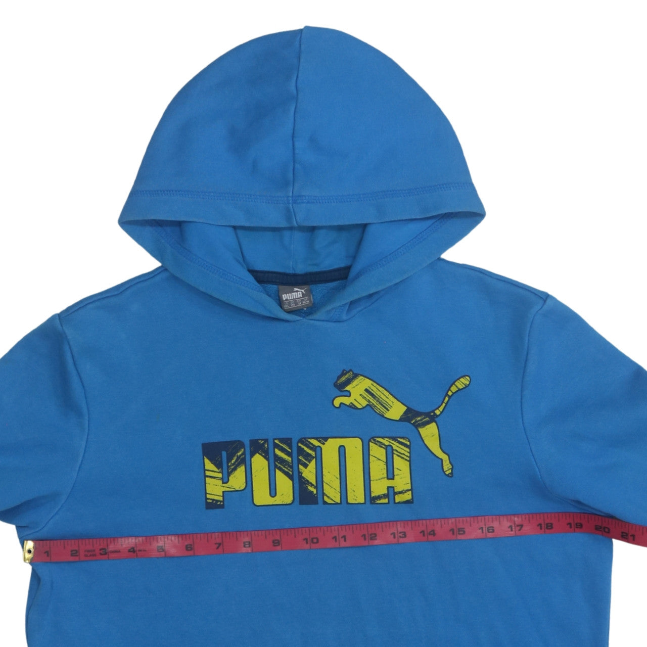 Puma Mens Blue 2XL Pullover Hoodie Fleece Graphic Sweatshirt