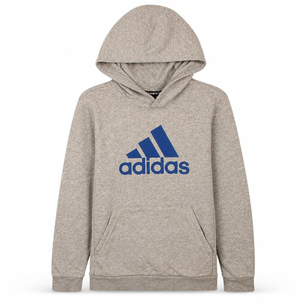 Adidas Boys Grey Pullover Hoodie 13-14 Years Logo Print Sportswear