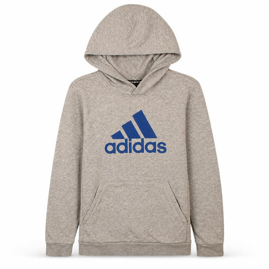 Adidas Boys Grey Pullover Hoodie 13-14 Years Logo Print Sportswear