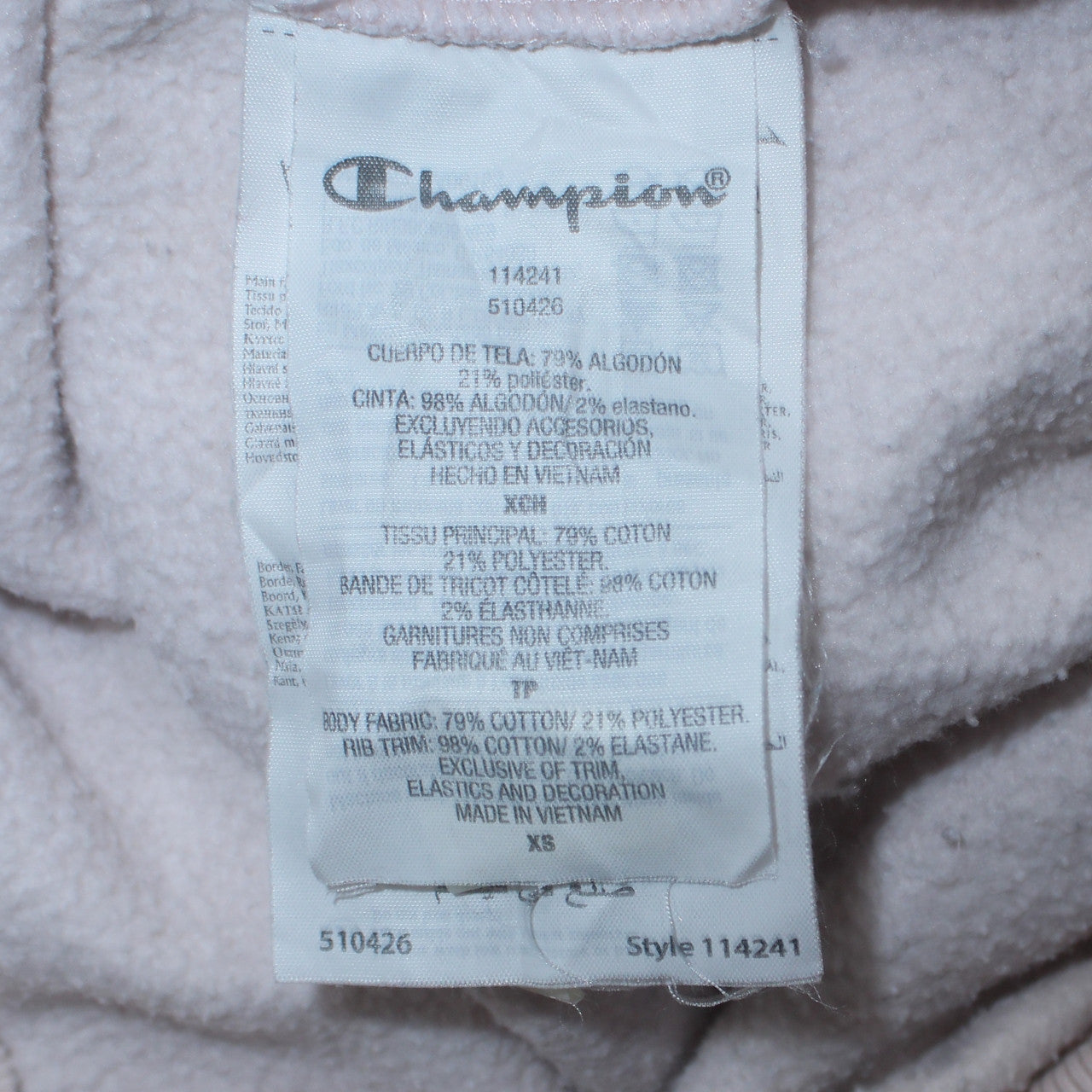Champion Women's Beige XS Pullover Hoodie Sweatshirt Cotton Blend