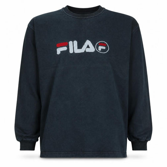 Fila Men's Black 2XL Pullover Sweatshirt Embroidered Logo