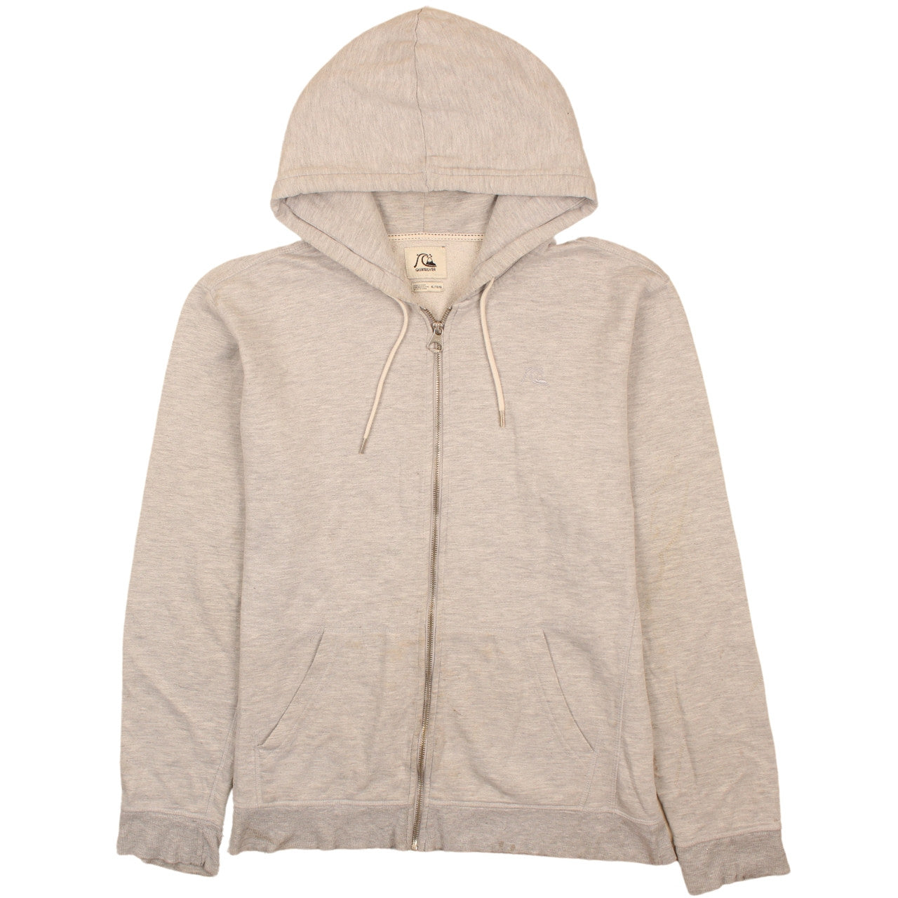 Quiksilver Mens Beige XL Full Zip Hoodie Cotton Blend