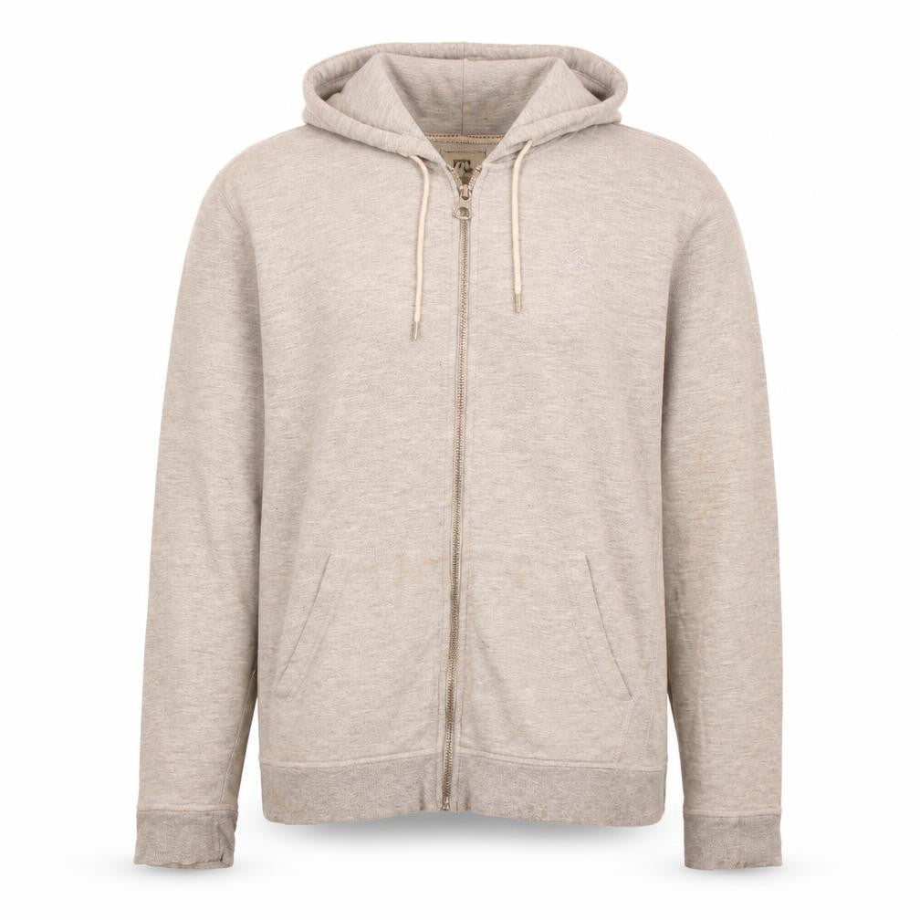 Quiksilver Mens Beige XL Full Zip Hoodie Cotton Blend