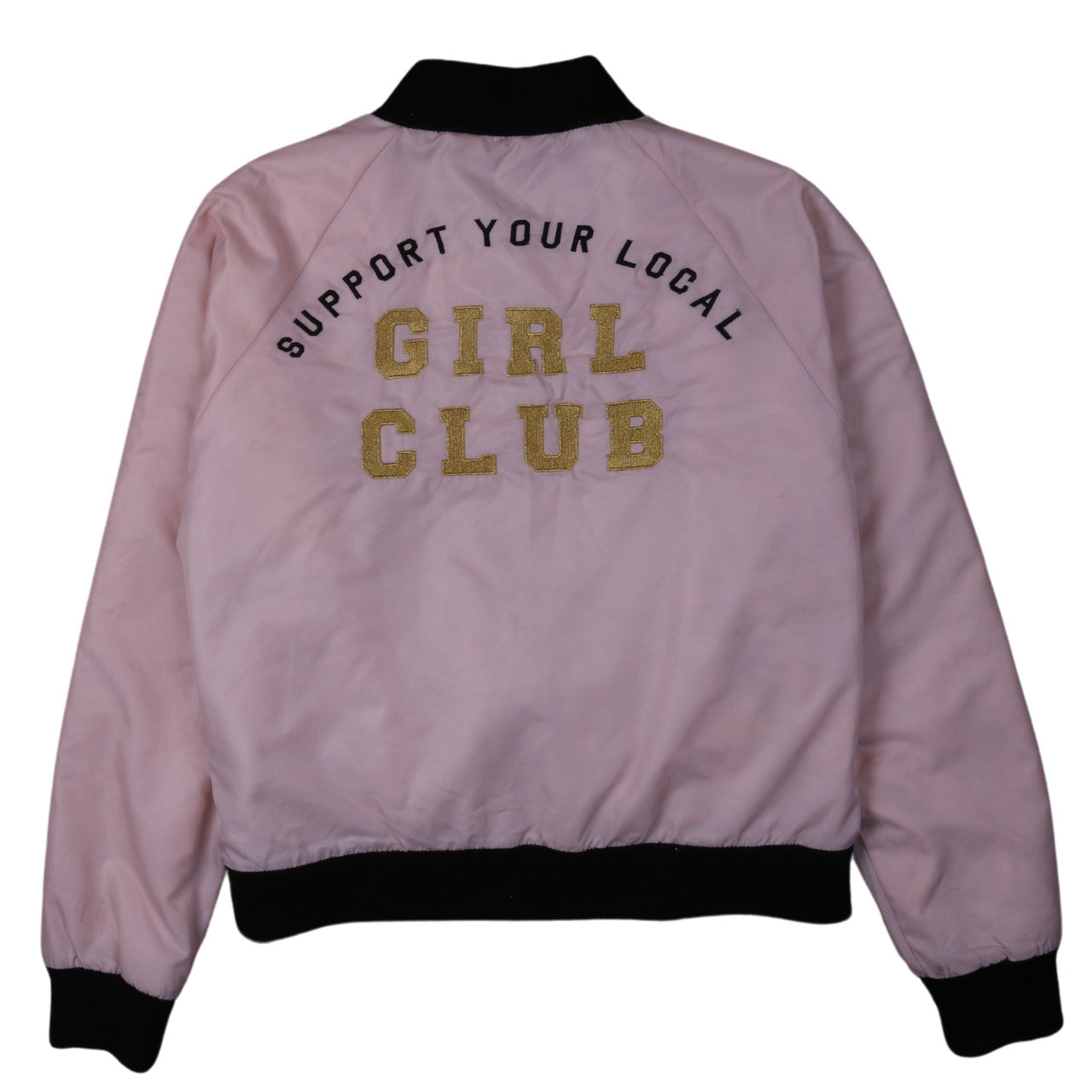Forever 21 Womens Pink California Varsity Jacket Size L