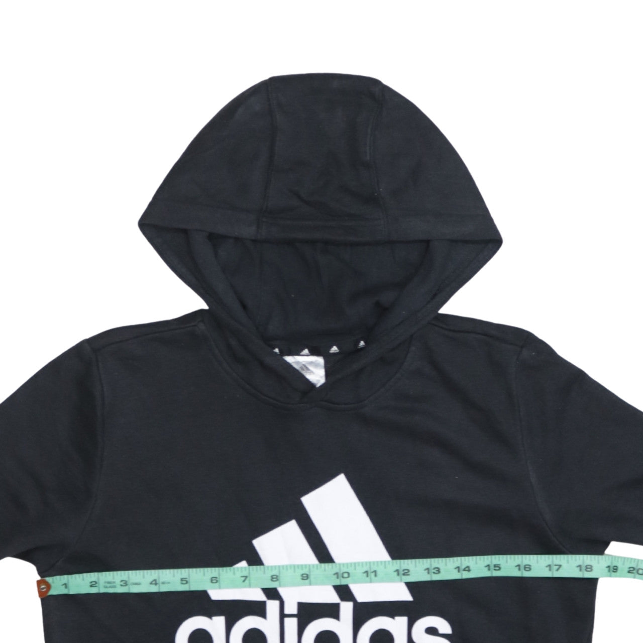 Adidas Boys Black Pullover Hoodie 13-14 Years Cotton Blend Logo Print