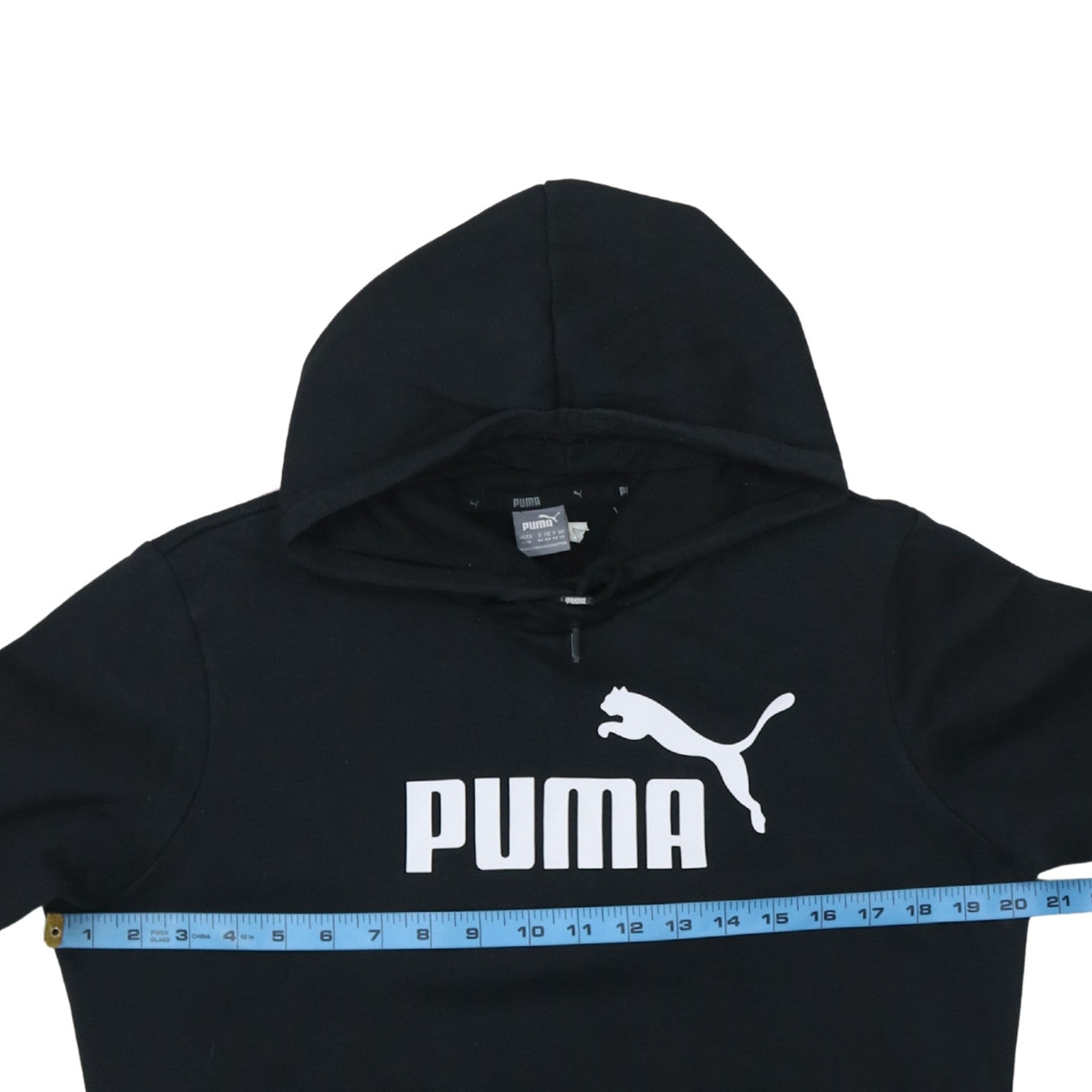 Puma Womens Black Pullover Hoodie Size 14 Logo Casual Sweatshirt