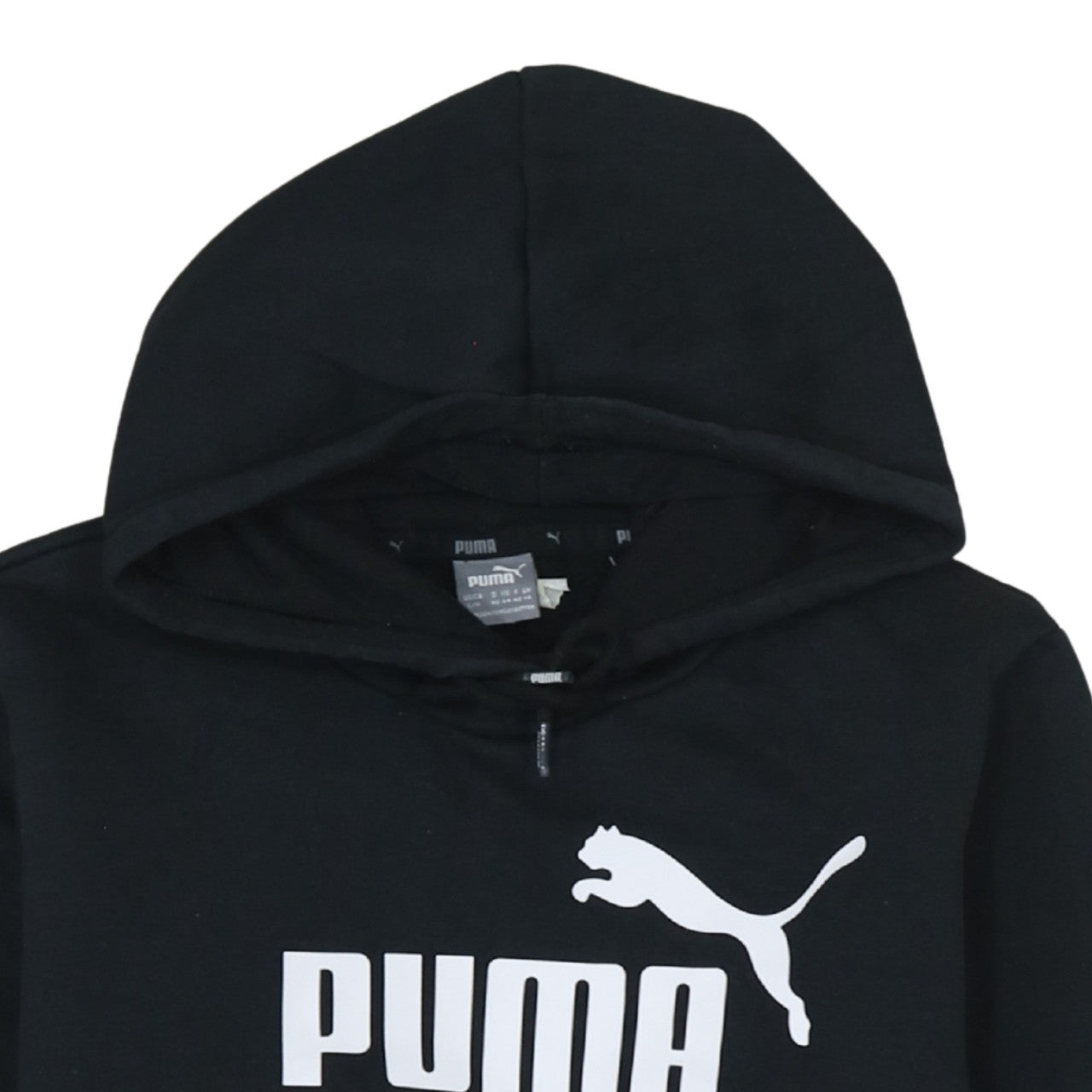 Puma Womens Black Pullover Hoodie Size 14 Logo Casual Sweatshirt