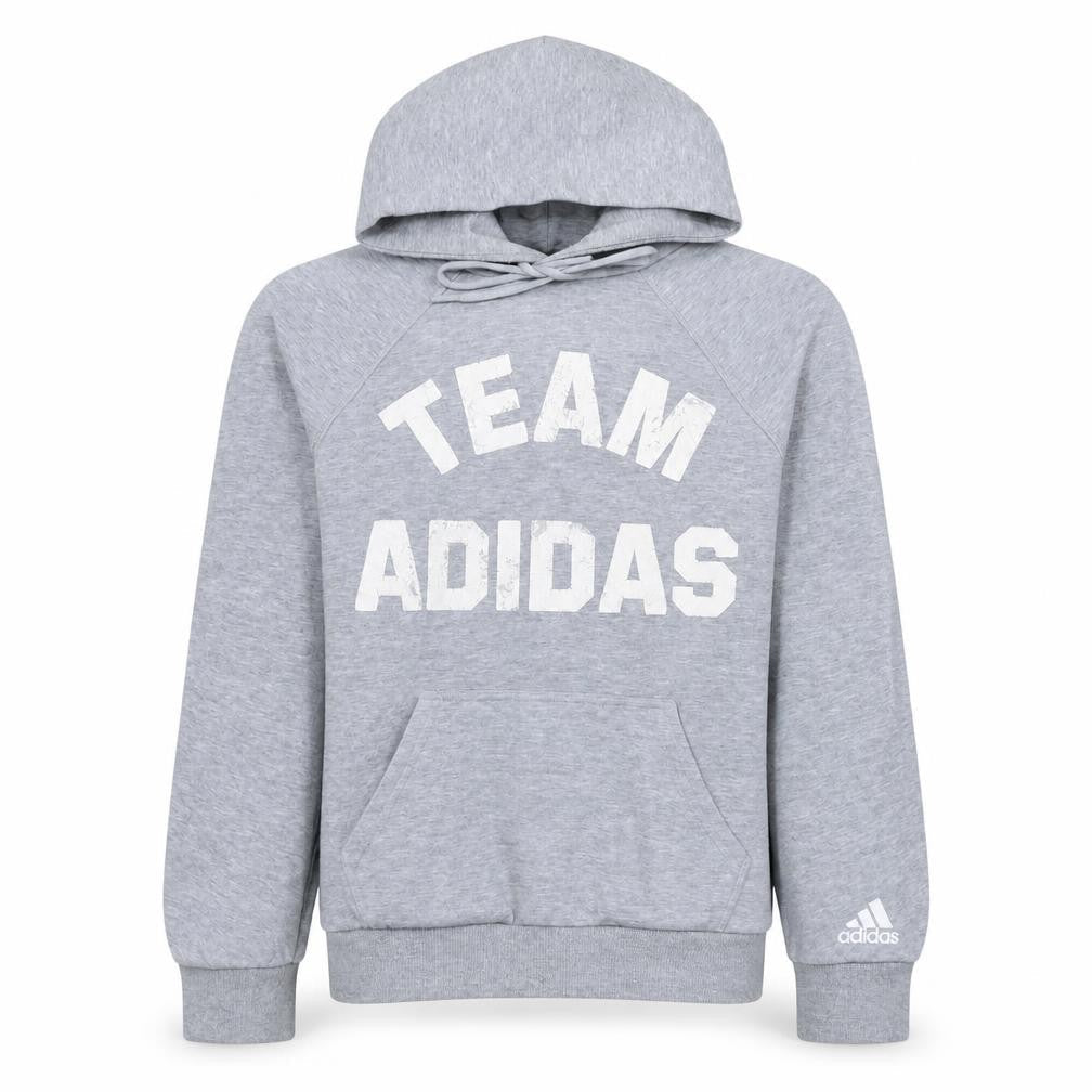 Adidas Men’s Grey Pullover Hoodie Small Team Logo Sportswear