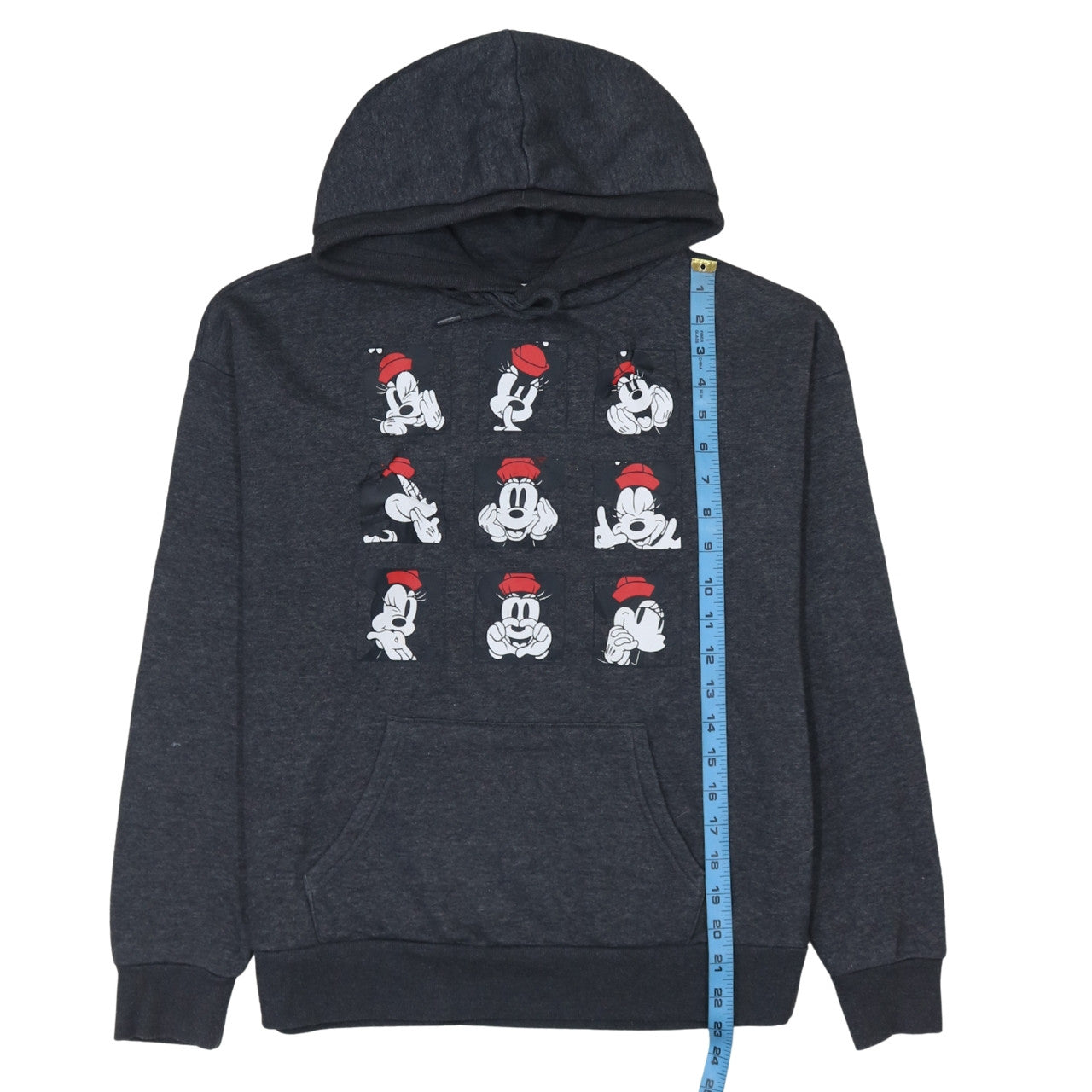 Disney Women’s Grey Minnie Mouse Hoodie Small Pullover Graphic Print