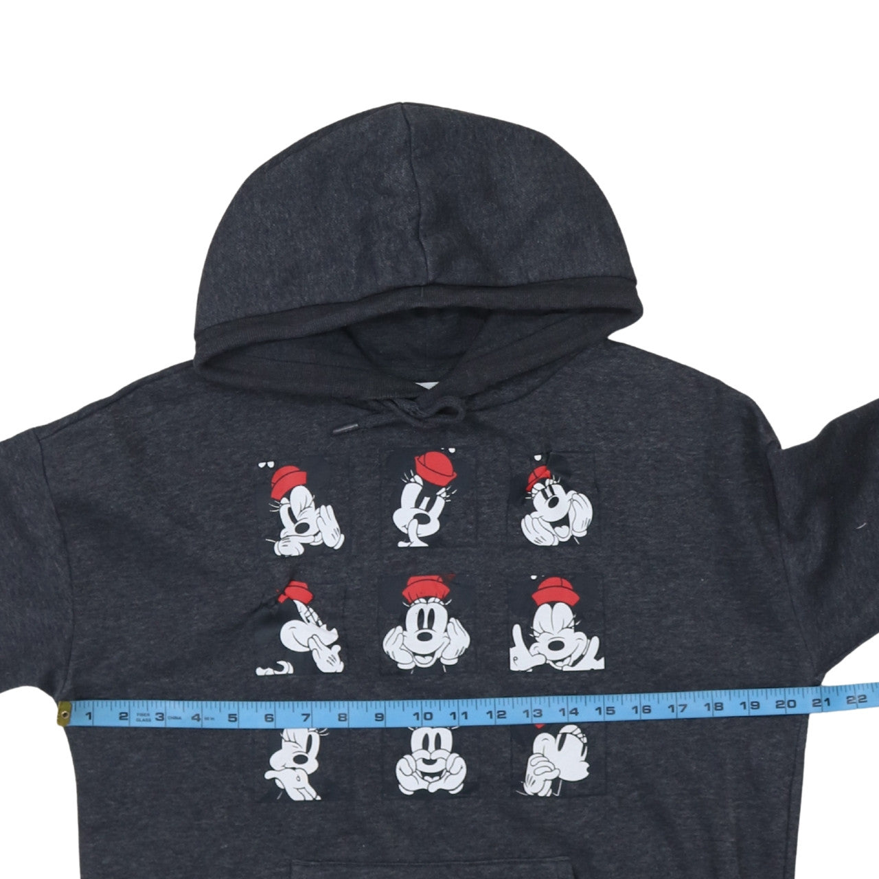 Disney Women’s Grey Minnie Mouse Hoodie Small Pullover Graphic Print