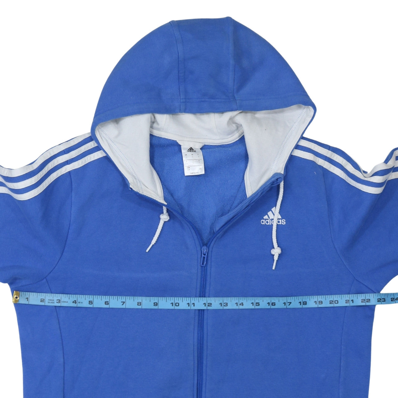 Adidas Men's Blue Full Zip Hoodie Size L Sports Fleece Jacket