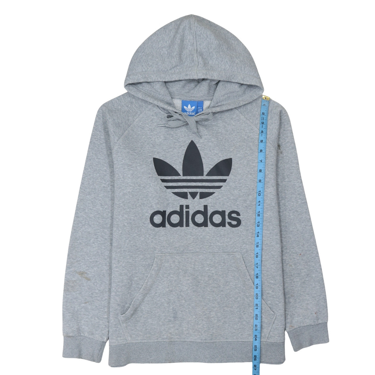 Adidas Men's Grey Pullover Hoodie L Sports Logo Fleece