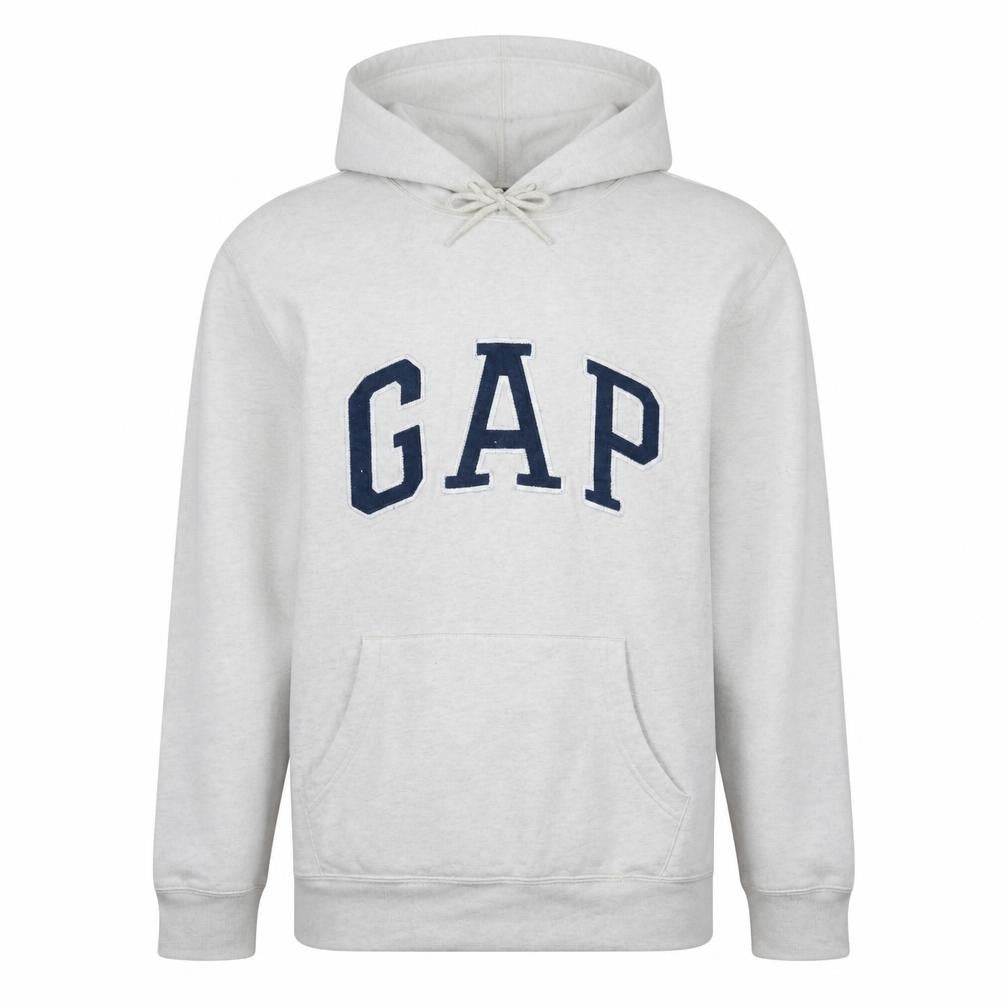 Gap Men's White XL Pullover Hoodie Fleece Sweatshirt Logo