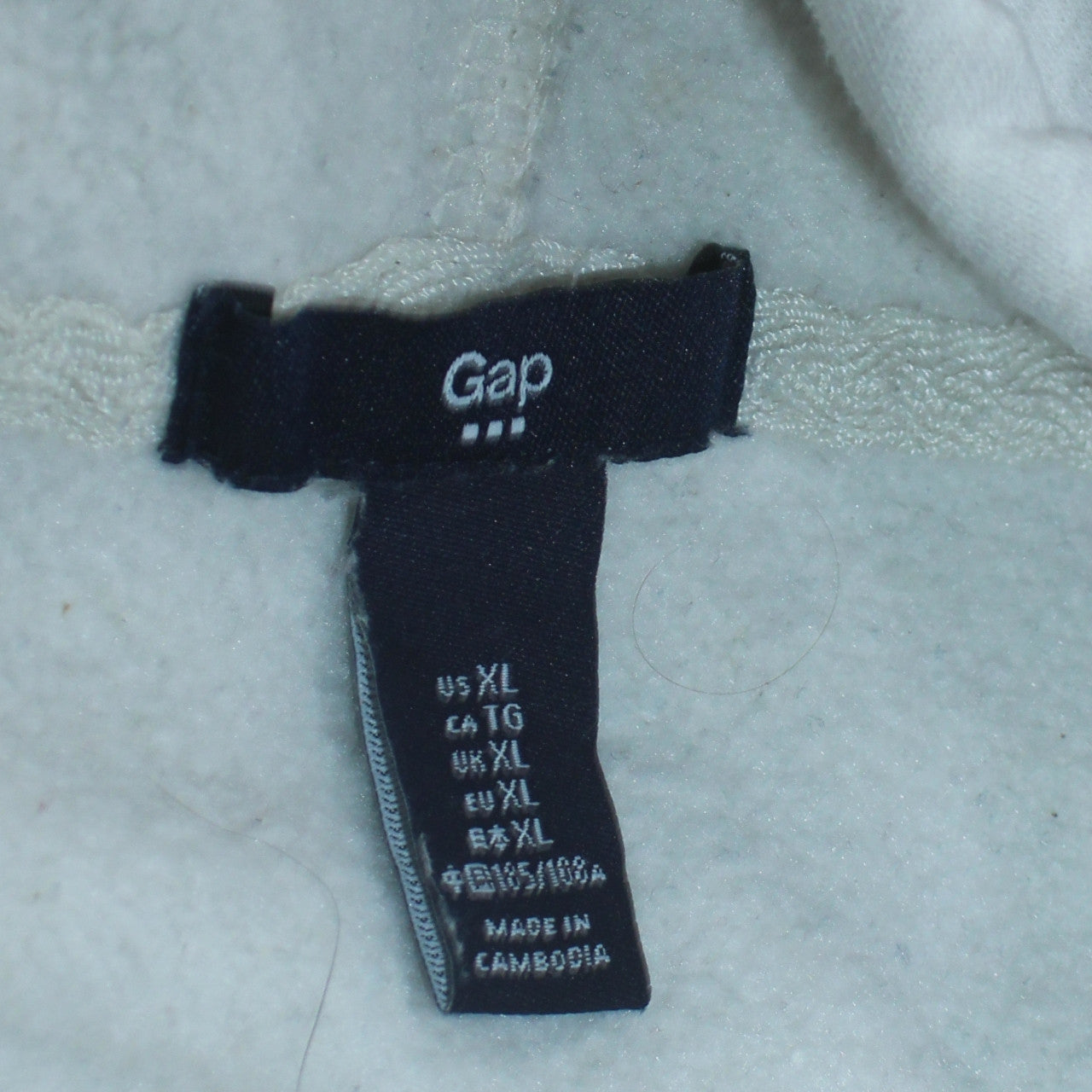Gap Men's White XL Pullover Hoodie Fleece Sweatshirt Logo