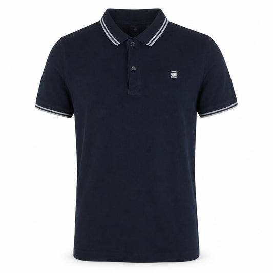 G-Star RAW Men's Blue Dunda Slim Stripe Polo Shirt Size M