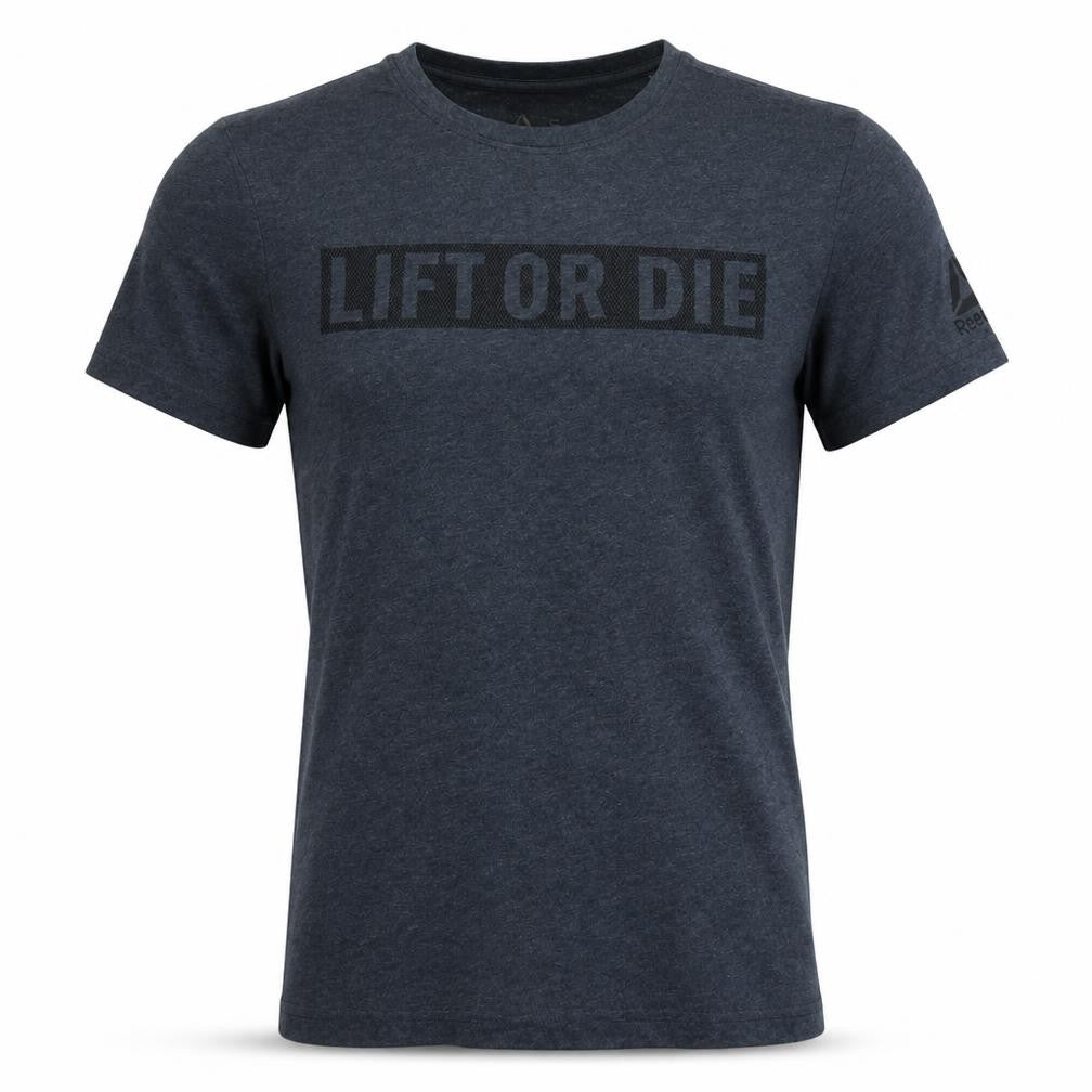 Reebok Mens Blue 'Lift or Die' Sports T-Shirt Size S