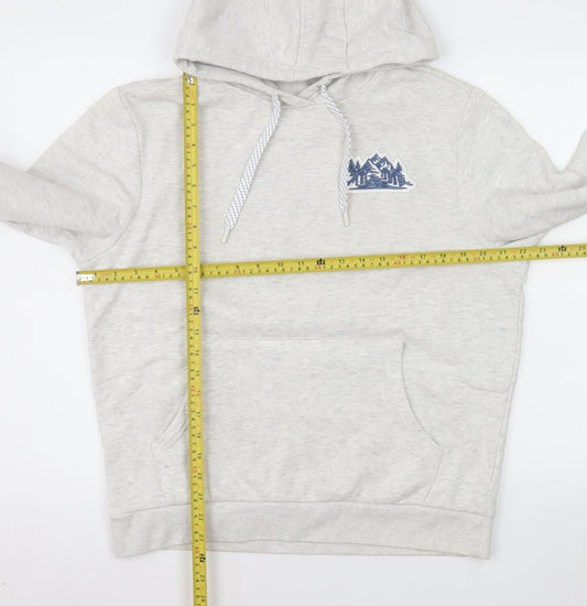 Mountain Warehouse Womens Grey Hoodie UK 12 Pullover Cotton Blend