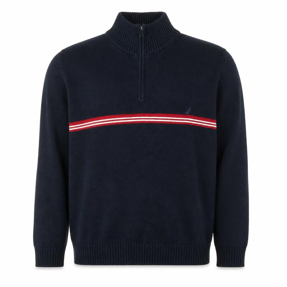 Nautica Men's Blue XL 1/2 Zip Knit Cotton Pullover Sweatshirt