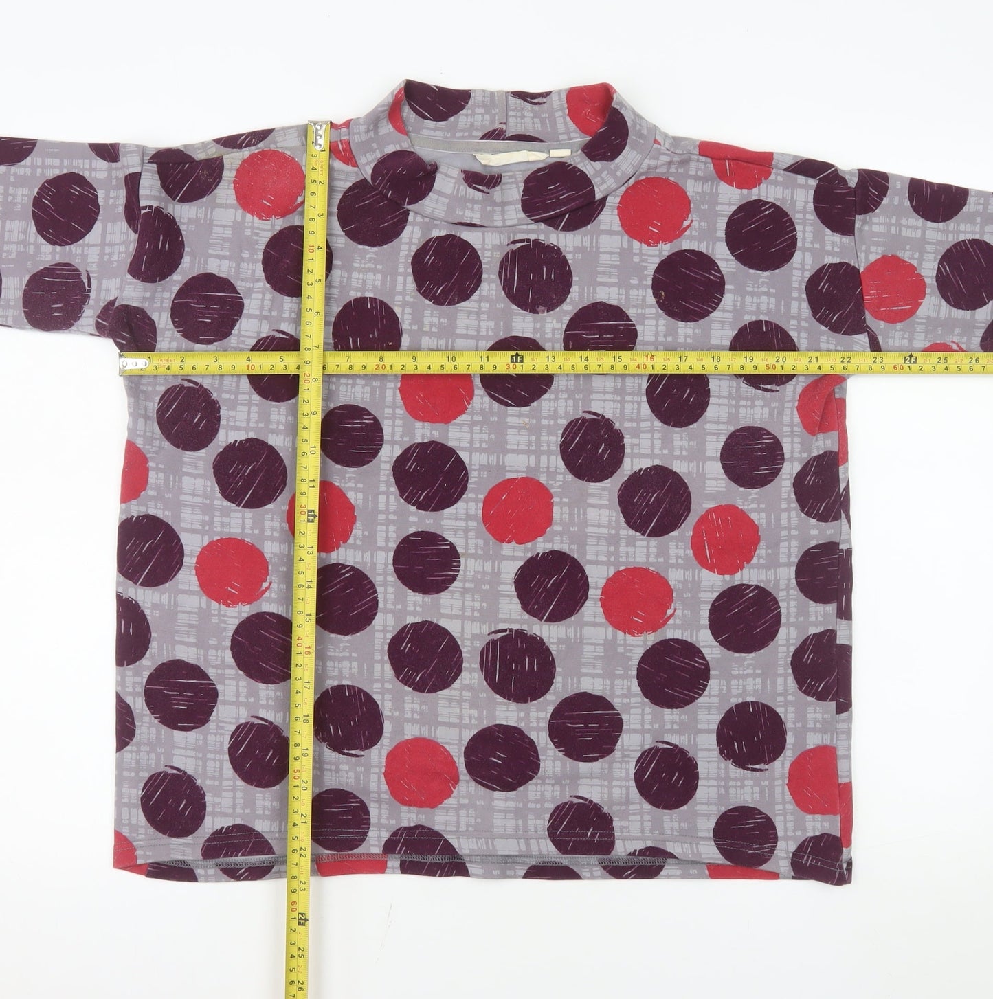 Lily & Me Women's Multicoloured Polka Dot Mock Neck T-Shirt Size 14