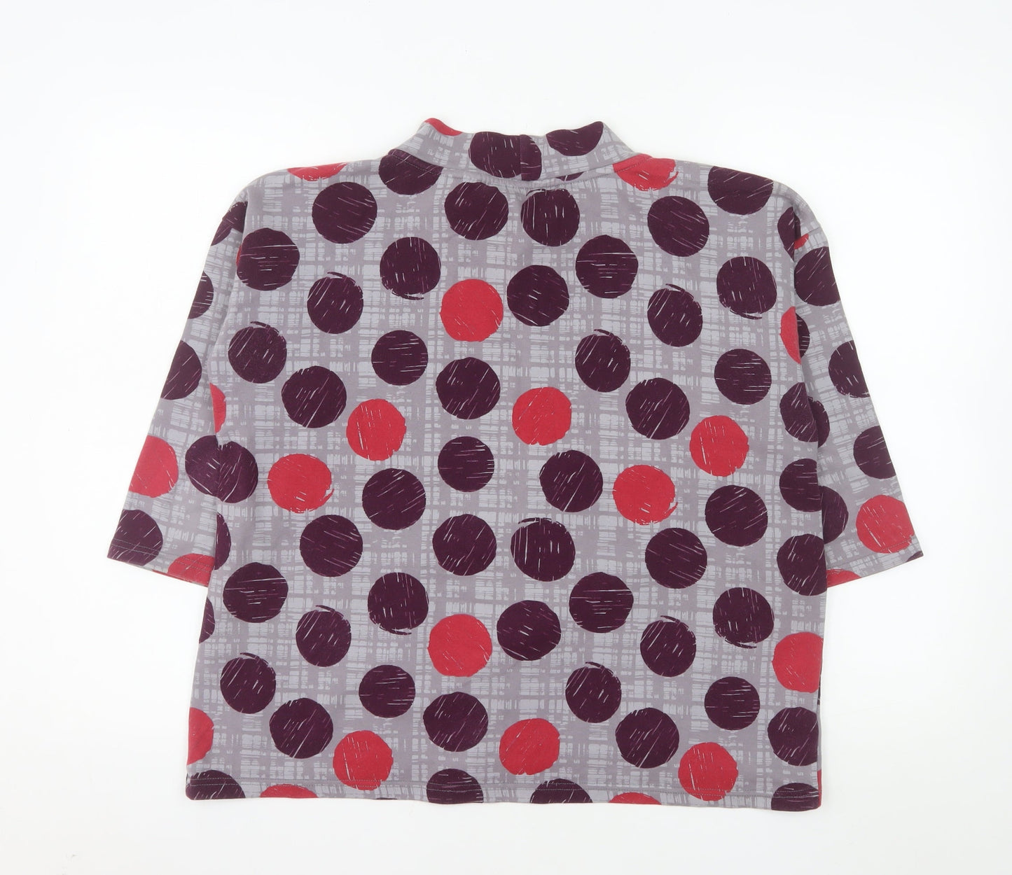 Lily & Me Women's Multicoloured Polka Dot Mock Neck T-Shirt Size 14