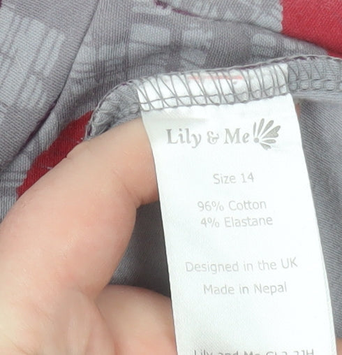 Lily & Me Women's Multicoloured Polka Dot Mock Neck T-Shirt Size 14