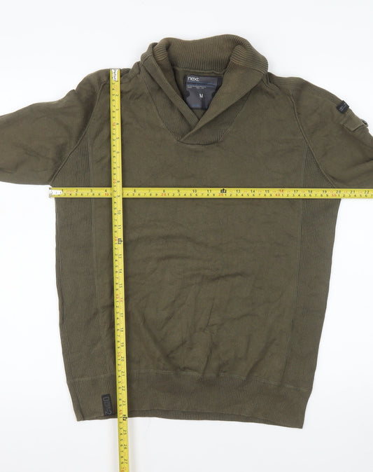 Next Men's Green Roll Neck Cotton Blend Pullover Jumper Size M