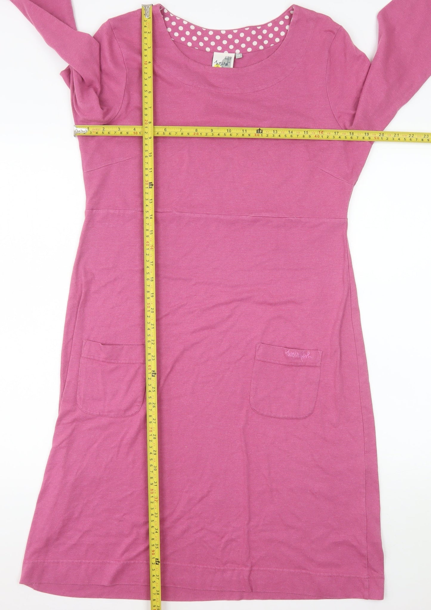 Weird Fish Womens Pink Size 14 Shift Knee Length Dress