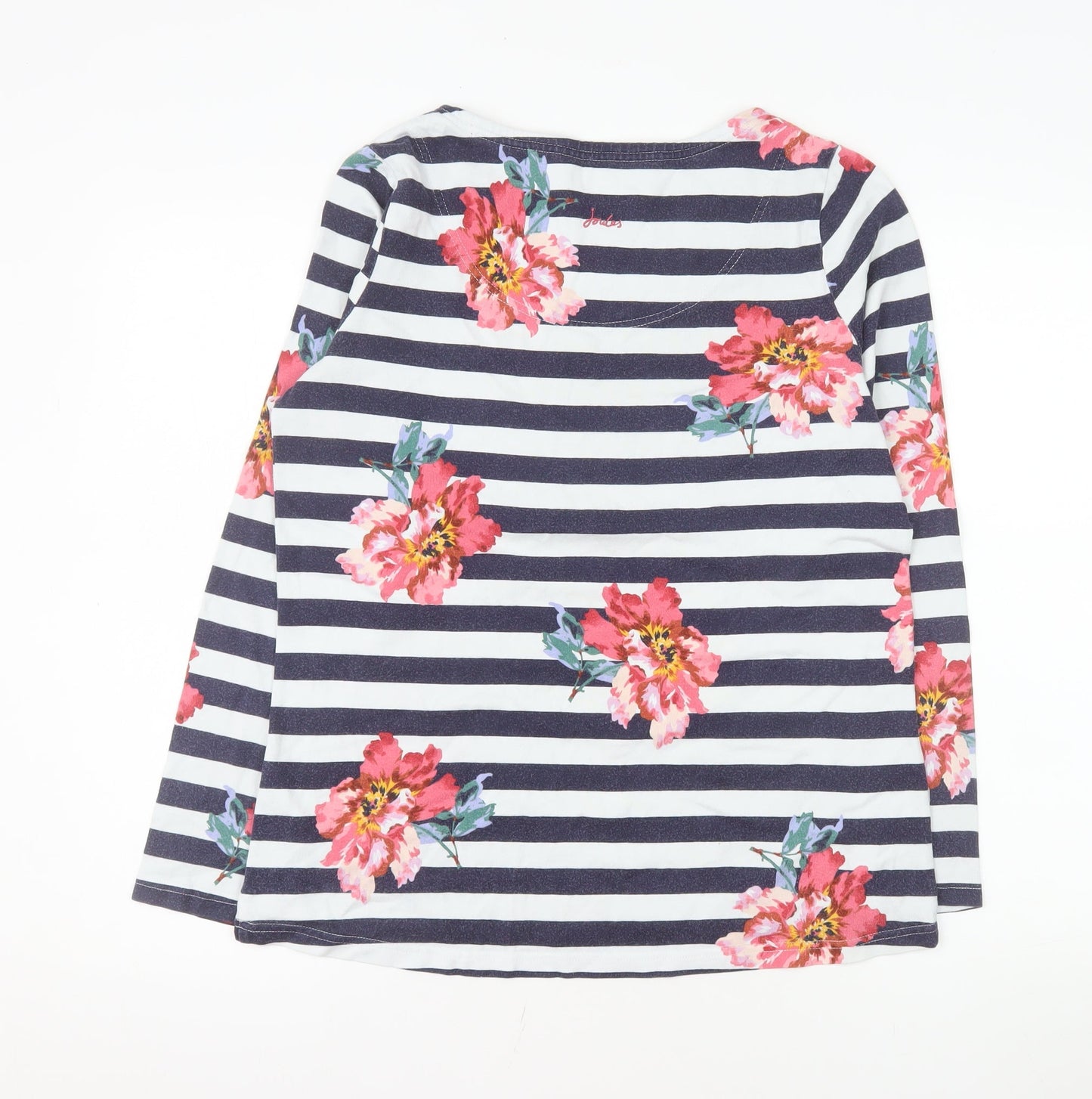 Joules Women’s Multicoloured Floral Stripe Cotton Top Size 14