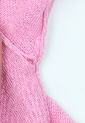 DKNY Jeans Women's Pink Linen Blend 3/4 Sleeve Basic Blouse XS