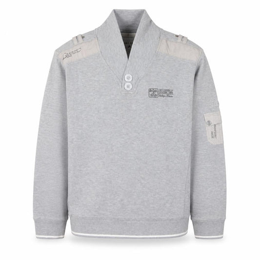 Lee Cooper Men's Grey Henley Sweatshirt Large