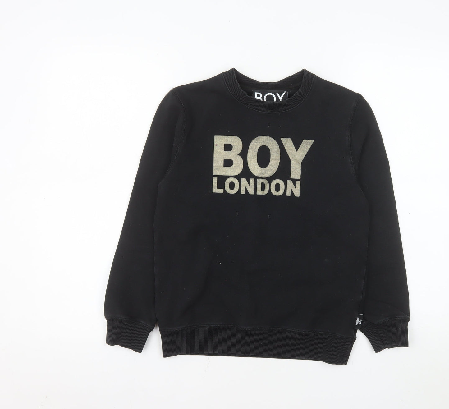 BOY London Boys Black Sweatshirt 11-12 Years Logo Print Crew Neck