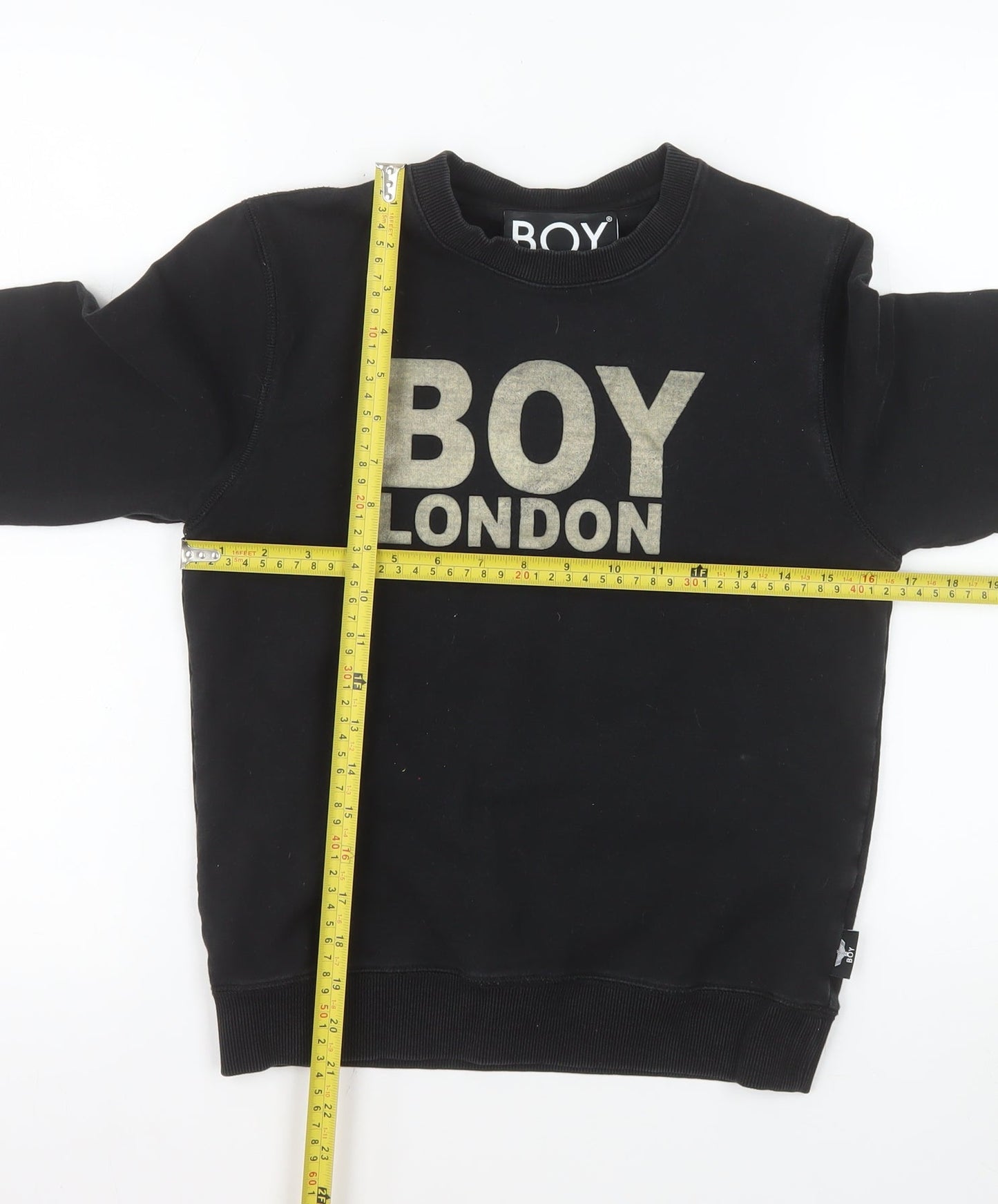 BOY London Boys Black Sweatshirt 11-12 Years Logo Print Crew Neck