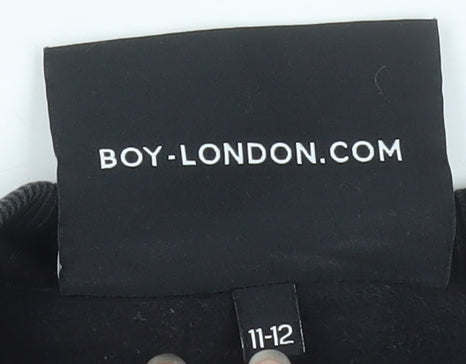 BOY London Boys Black Sweatshirt 11-12 Years Logo Print Crew Neck
