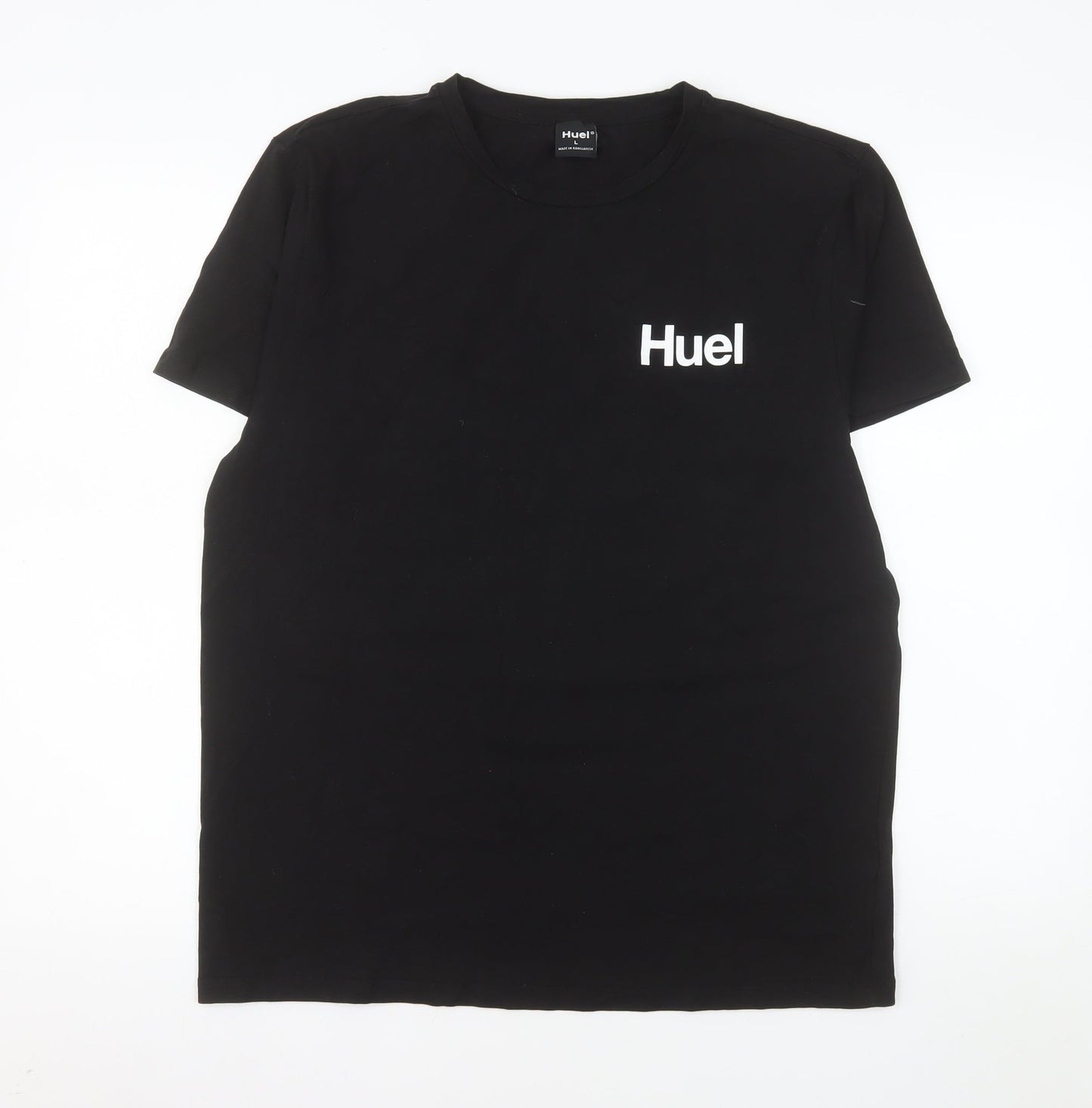 Huel Men's Black Short Sleeve Crew Neck Cotton T-Shirt Size L