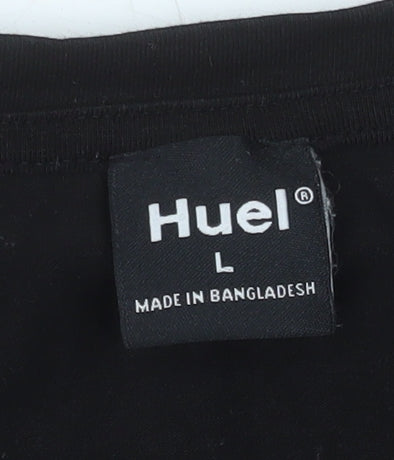 Huel Men's Black Short Sleeve Crew Neck Cotton T-Shirt Size L