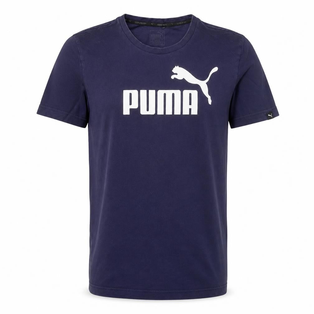 Puma Men's Navy Blue Cotton Crew Neck Short Sleeve T-Shirt M