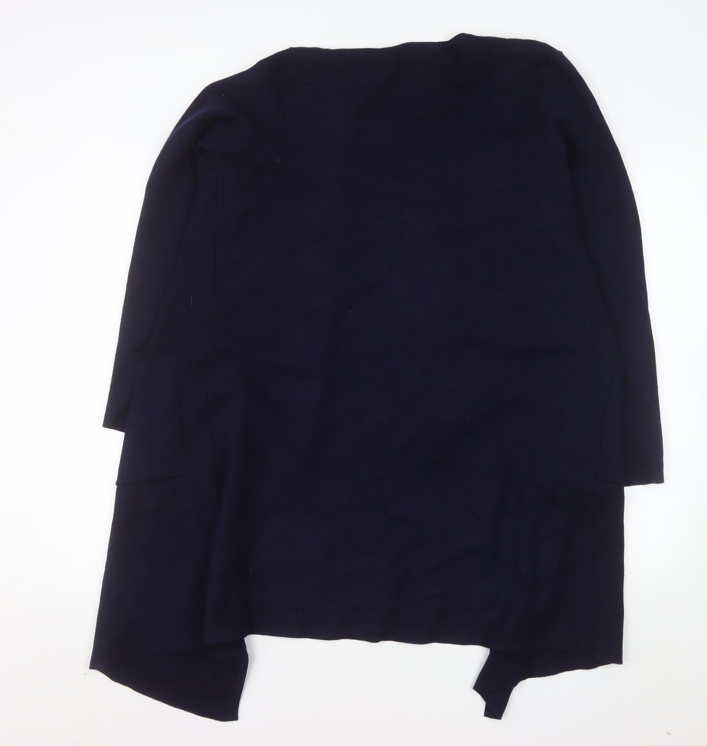 M&Co Women Blue Size 10 Open Front Long Sleeve Knit Cardigan
