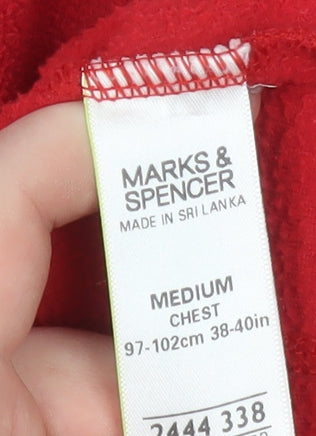 Marks and Spencer Men’s Red Fleece Full Zip Jacket Size M 38in