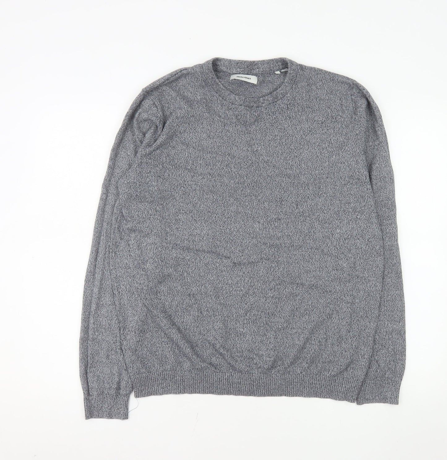 Jack & Jones Men's Grey Cotton Crew Neck Pullover Sweatshirt L