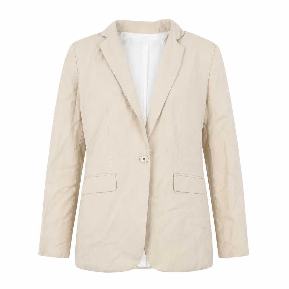 Zara Women Beige Single-Breasted Blazer XS Classic Workwear
