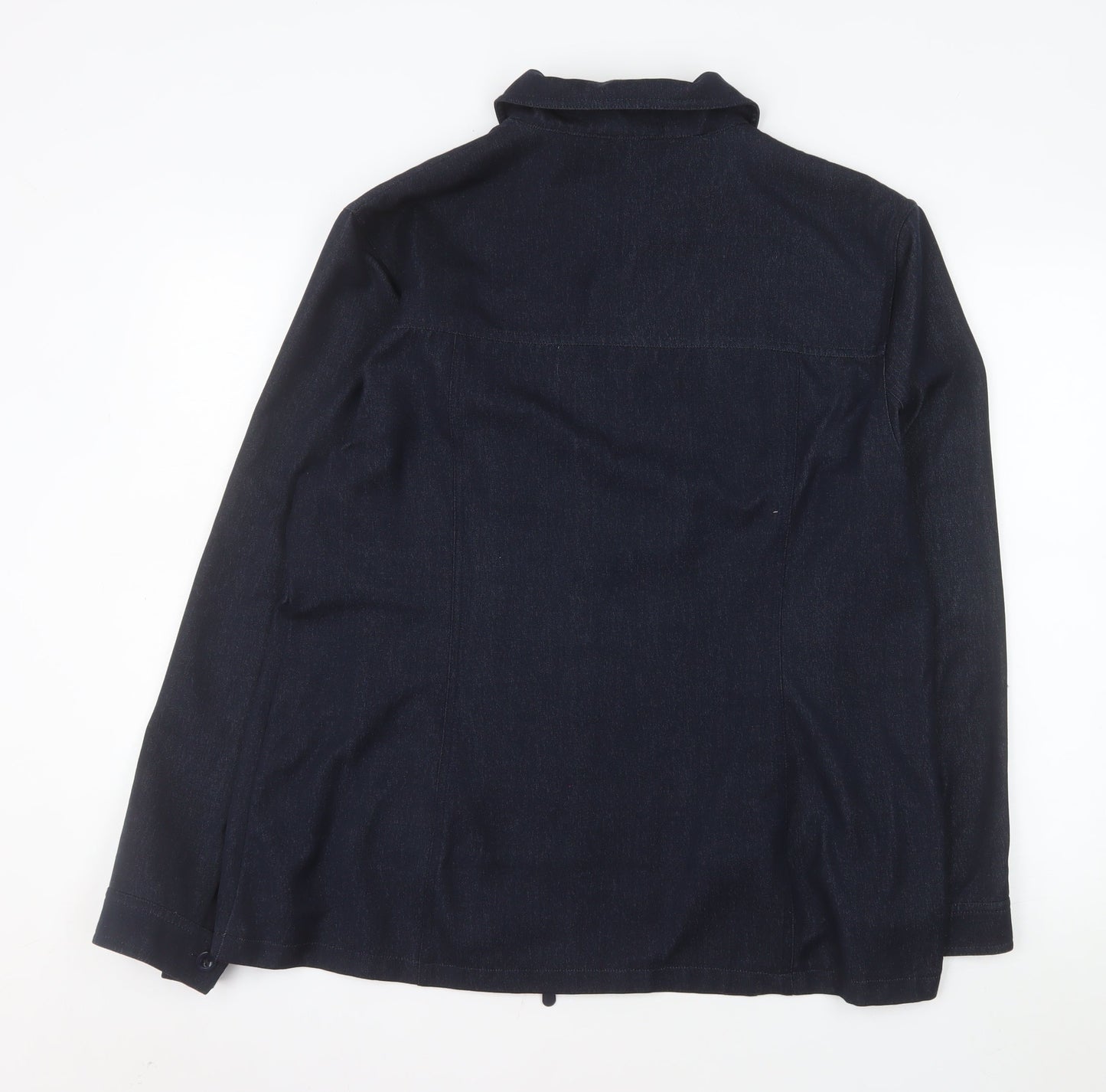 Liz Claiborne Women Blue Denim Zip Jacket Size 18 Classic Style