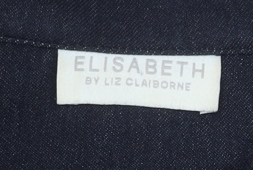 Liz Claiborne Women Blue Denim Zip Jacket Size 18 Classic Style