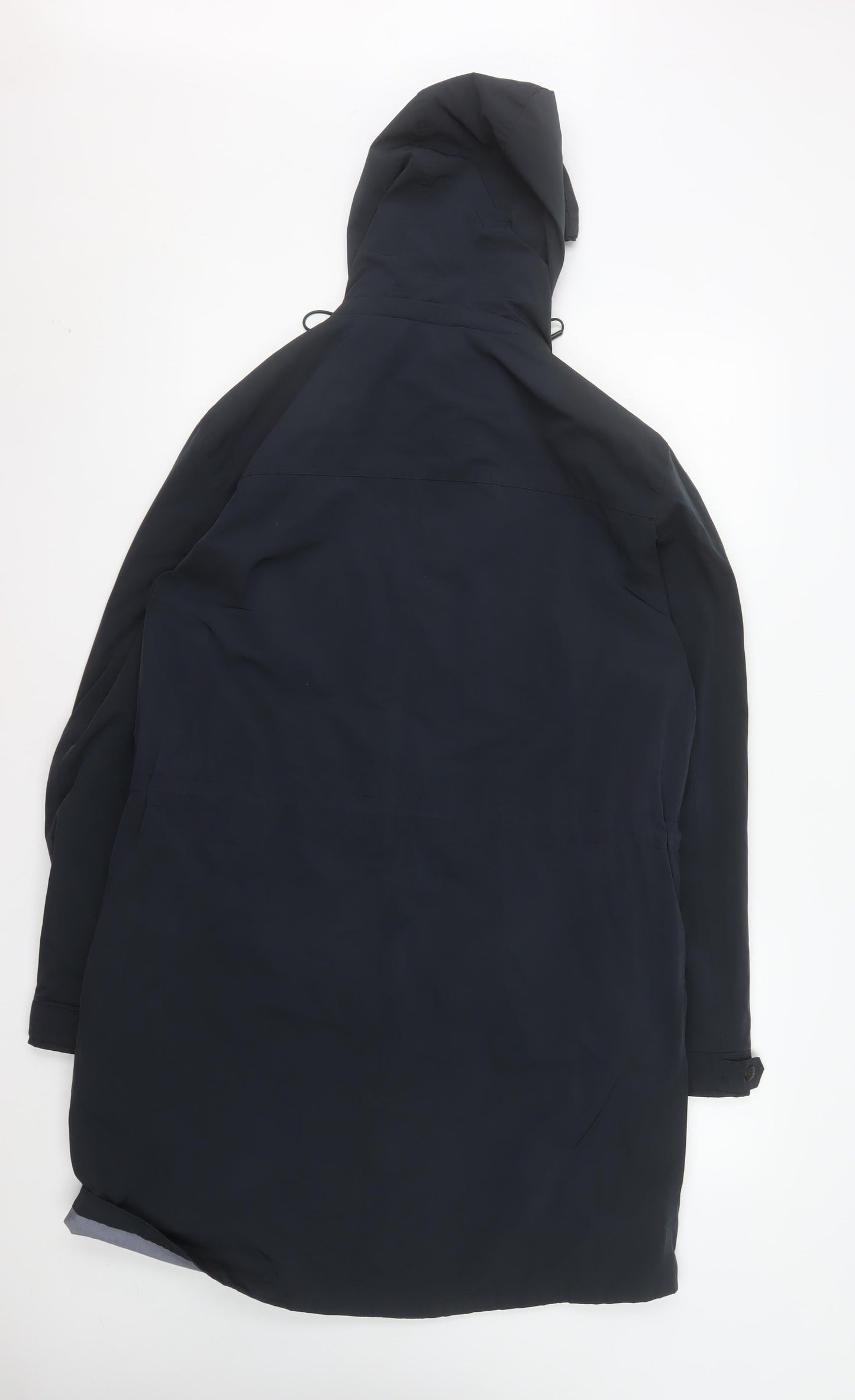 Massimo Dutti Women Blue Long Hooded Parka Coat Size 14