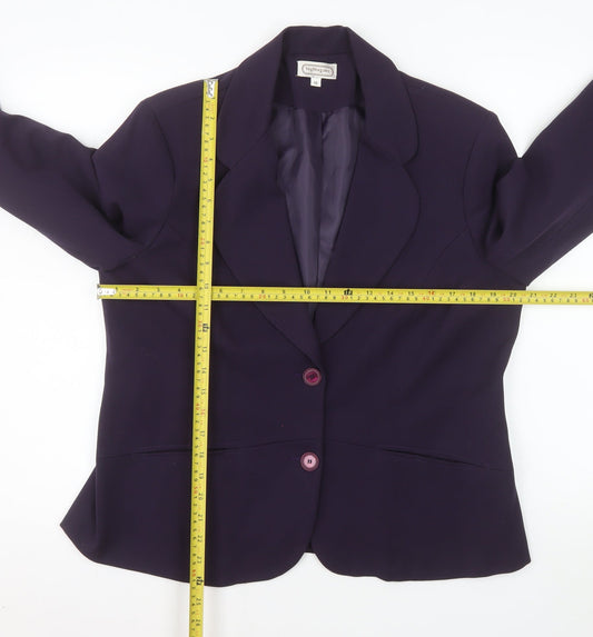 Nightingales Women's Purple Single-Breasted Blazer Size 16